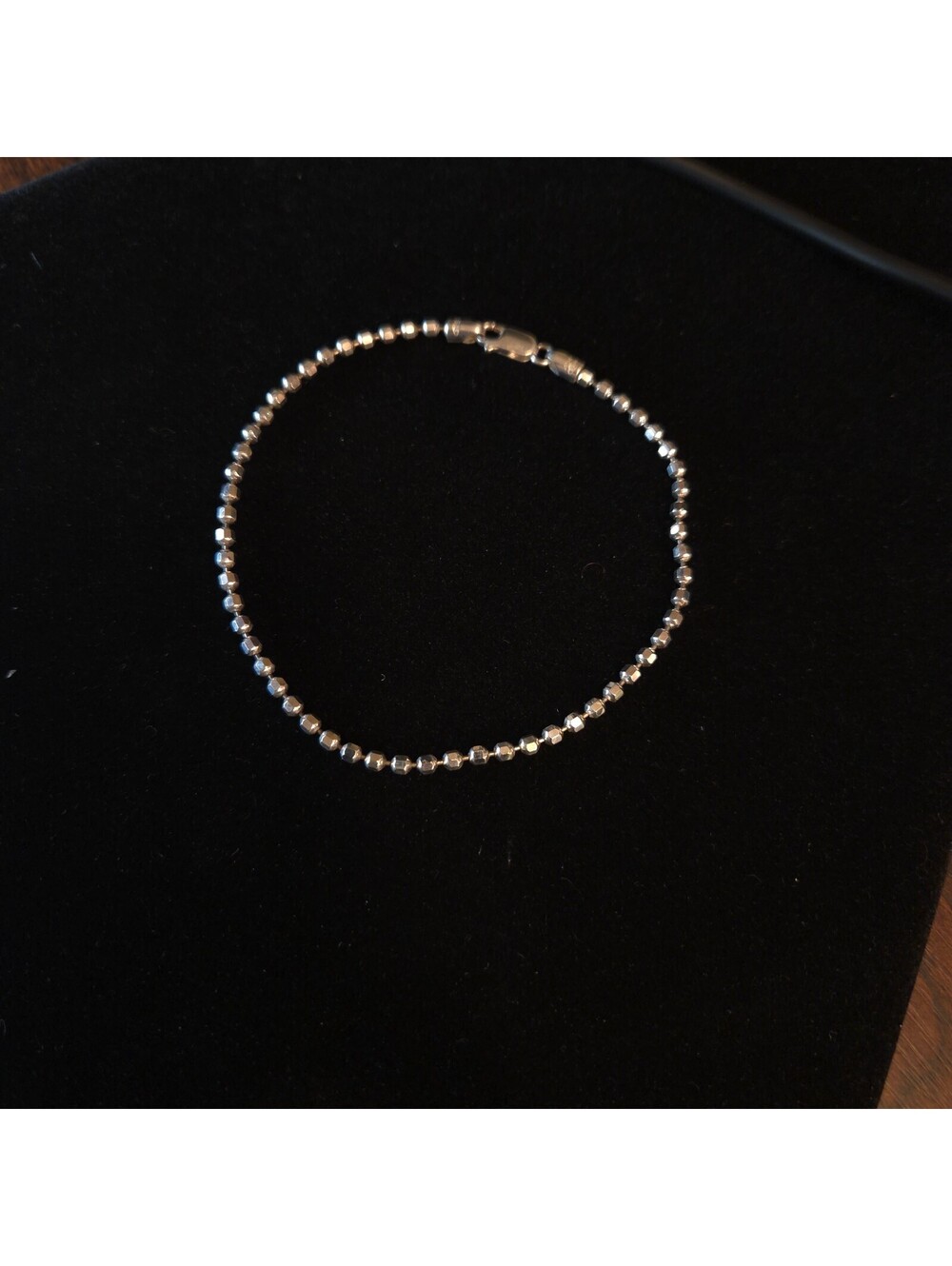 Sterling Silver 9 1/4" Diamond Cut Ball Chain Ankle or Men's Bracelet
